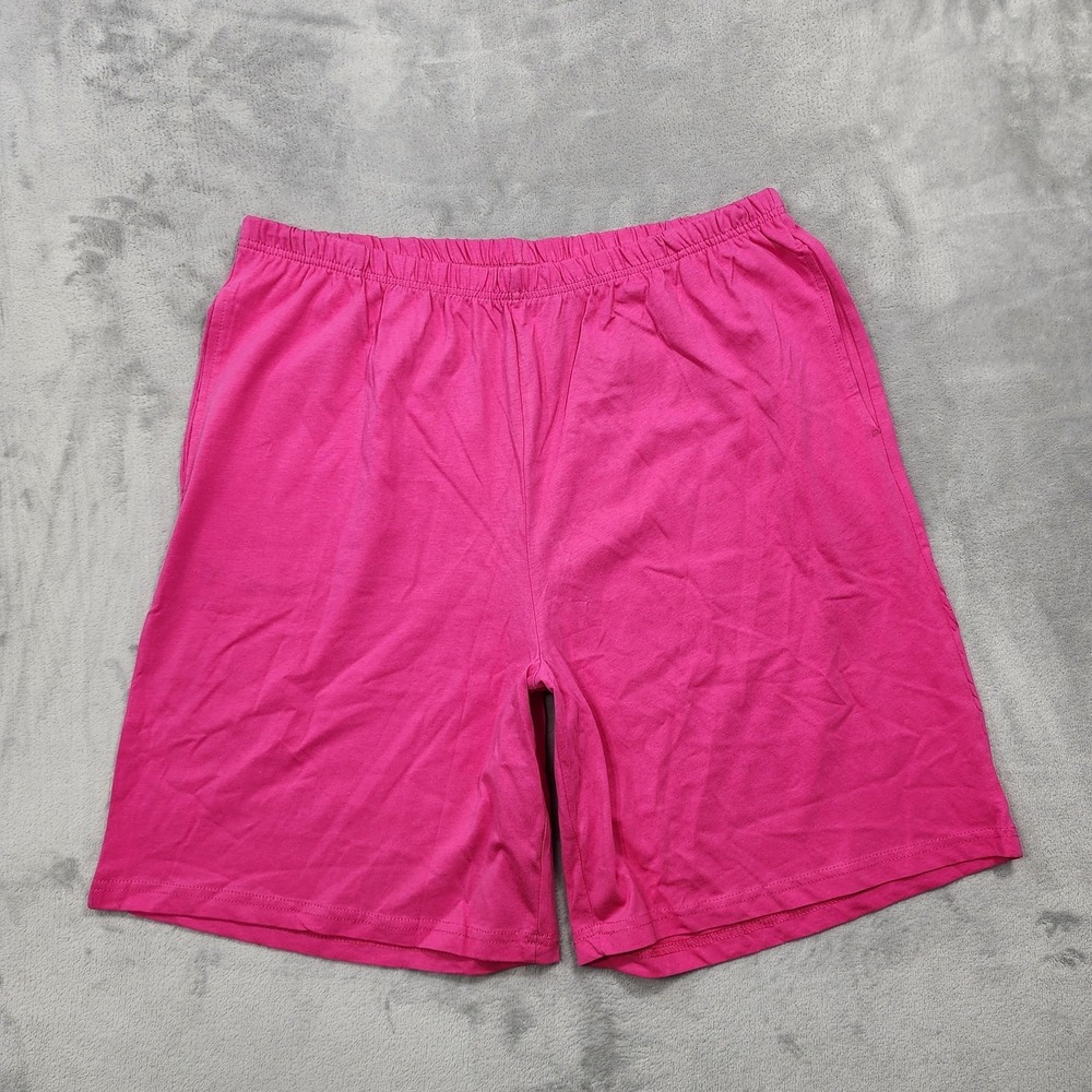 Vintage Easy Essentials Shorts Womens XL Pink Cotton Pull On Lounge Soft Cozy